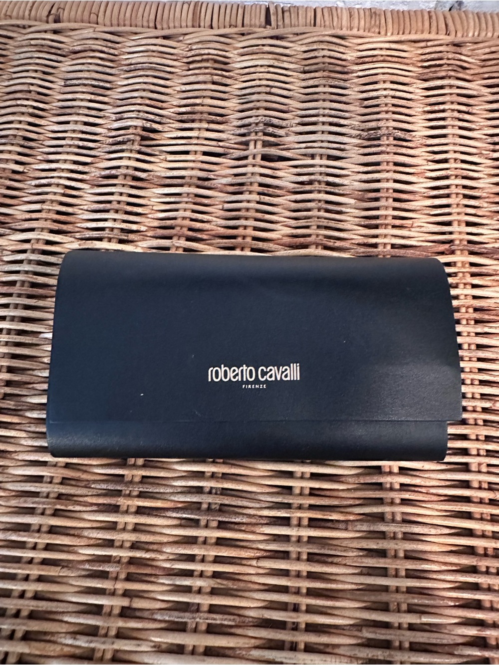 Roberto Cavalli Black Fold-Over Sunglass Case